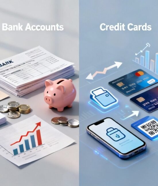 مقارنة بين أنواع الحسابات البنكية وبطاقات الائتمان